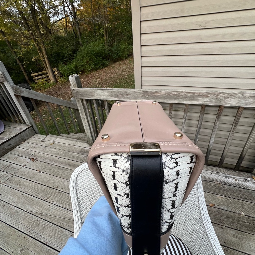 Coach Colorblock EXOTIC SWAGGER Satchel Python STONE Black White 36496 - Picture 10 of 16